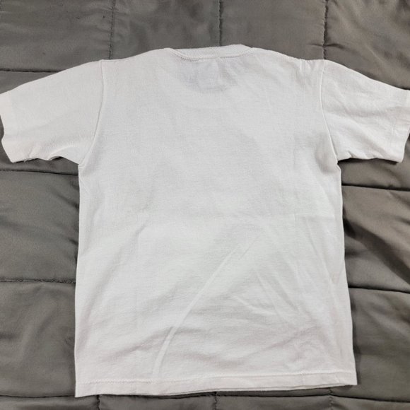 Vintage Jerzees Kids Small White T Shirt Happy Easter Bunny Short Sleeve Cute - Picture 2 of 9